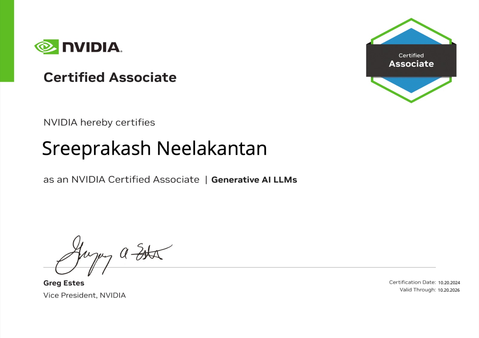 Nvidia LLM Certificate